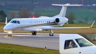 Exclusive Footage: Friendly Pilots Waving from Embraer Legacy 600 in Bern!