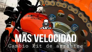 MAS VELOCIDAD / aprende el cambio correcto del kit de arrastre de tu moto #ax4 #motos #suzukimotos