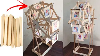 How to make photo frame frome ice cream stick|| Wheel photo frame/diy ferris wheel