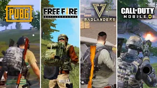 Pubg Vs Free Fire Vs Badlanders Vs Call of Duty | Battle Royale Comparison Android Tablet!!