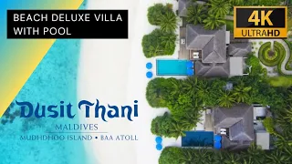 DUSIT Thani MALDIVES Resort ❤️ | Beach Villa with POOL (Deluxe) ✅ 4K ROOM tour | VLog