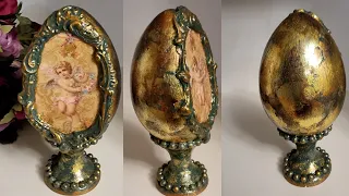 Декор, декупаж пасхального яйца.Decor, decoupage of an Easter egg.