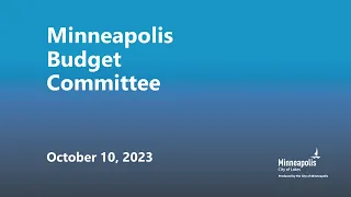 October 10, 2023 Budget Committee