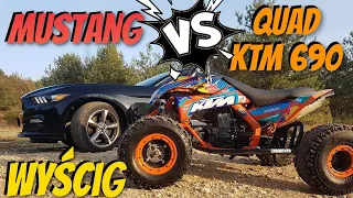 MUSTANG vs KTM quad - 304hp vs 70hp - Samochód vs QUAD - Wyścig