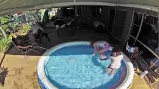 Setting up the inflatable pool