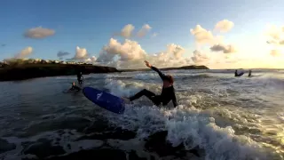 Surfing cornwall sunset-GOPRO HERO