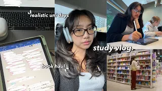 STUDY VLOG | realistic uni days in my life, book haul, self care routine & studying