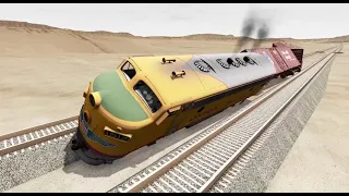 Trains Vs Weird C Shape Railway Tracks || BeamNG Drive