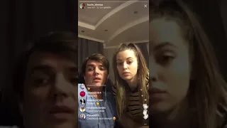 Женя Кузин с Сашей Артемовой в прямом эфире Instagram 22-04-2018