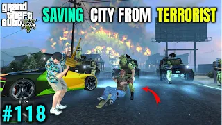 Techno Gamerz || SAVING CITY FROM TERRORIST || techno gamerz gta 5 #119