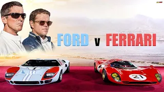 أقوى شركتين لصناعة السيارات بيتنافسو لصناعه أسرع عربية سباق ملخص فيلم Ford v Ferrari