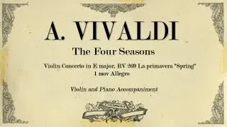 A.Vivaldi Violin Concerto in E major The Four Seasons (Spring) - 1 mov Allegro - Piano Accompaniment