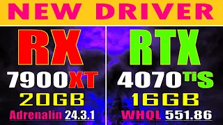 RX 7900XT vs RTX 4070Ti SUPER || NEW DRIVER || PC GAMES TEST ||