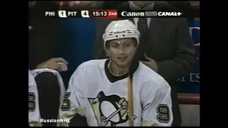 Alexei Morozov scores a power play goal vs Flyers (27 nov 2002)