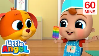 Rainbow Ice Cream | Little Angel | Nursery Rhymes & Cartoons for Kids | Moonbug