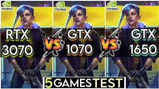 RTX 3070 vs GTX 1070 vs GTX 1650 | 5 Games Test | 1440P - 2K