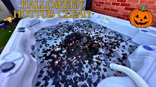 Halloween hottub cleanup