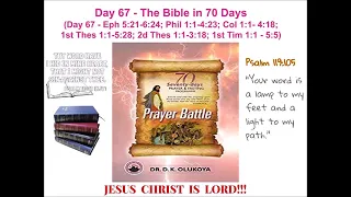 Day 67 Reading the Bible in 70 Days - 70 Seventy Days Prayer and Fasting Programme 2022 Edition