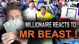 MILLIONAIRE REACTS TO MR BEAST 'Spending $1,000,000 In 24 Hours' | MrBeast MERCH GIVEAWAY!