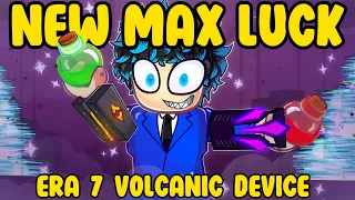 Using NEW MAX LUCK with VOLCANIC DEVICE in Roblox Sol's RNG