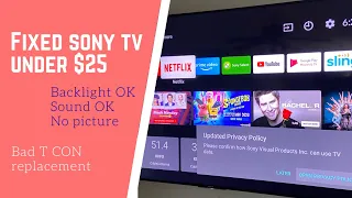 How to Fix SONY TV Under $25 - Backlight, No Picture (T CON replacement/USB update!)