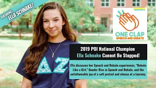 2019 NSDA POI National Champion Ella Schnake Cannot Be Stopped!