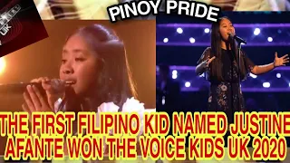 A TALENTED FILIPINA KID NAMED JUSTINE AFANTE WON THE VOICE UK KIDS 2020// FIRST FILIPINA TO WIN