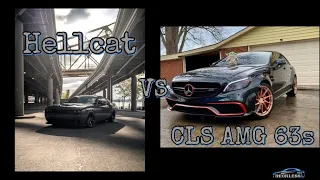 Hellcat Cold air intake Cat deletes vs CLS 63s AMG Exhaust