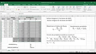 Evaluación de un portafolio de inversión mediante el índice de Sharp