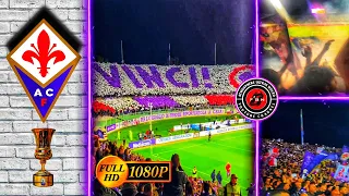 💜🤍 35.000 Tifosi Curva Fiesole show Choreo & Celebrate in Coppa Italy • Fiorentina vs Cremonese