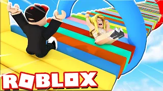 ZJEŻDŻAMY W DMUCHANYM ZAMKU 999,999,999 METRÓW W ROBLOX | Vito vs Bella