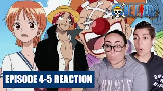 BUGGY IS SO AWFUL! ONE PIECE REACTION EPISODES 4 + 5