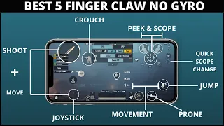 BEST SETTINGS AND SENSITIVITY FOR PUBG MOBILE 5 FINGER CLAW NO GYRO | PUBG MOBILE KR