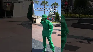 Woman Leads Green Army Man Drum Corp! #shorts #disney