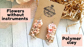 Small flowers without instruments * Polymer clay * DIY * Tutorial * Melagrana design*Flower earrings