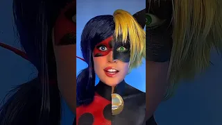 Half Ladybug Half Cat Noir! Who wins? #miraculous #ladybug #catnoir #miraculousladybug