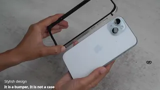 Silver Fiber Bumper for iPhone 15/15Plus (Bumper, not a Case)