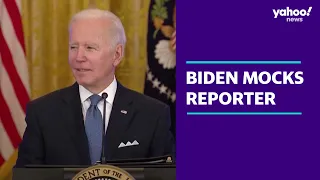 Joe Biden's foul-mouthed outburst about reporter caught on hot mic | Yahoo Australia