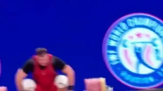 Aleksei Lovchev lifting world record 264 kg in the clean and jerk in the 105+ category.