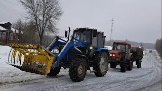 ГОЛОЛЕД ! Дорога каток, не смог вьехать на тракторе. Кормление коров на ферме / за Русь !