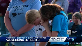 'We're going to rebuild': Greenfield holds vigil one week after deadly tornado