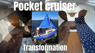 Trailerable pocket cruiser Sailboat cabin transformation | sailboat Project | micro cruising boat