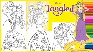 Coloring Disney Princess Rapunzel & Flynn, Mother Gothel - Tangled Coloring Pages