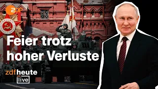 Militärparaden und Rede – Putins Propaganda-Tag gegen die militärische Schwäche | ZDFheute live