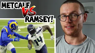 Rugby Player Reacts to DK METCALF vs JALEN RAMSEY (WR vs CB) 2020 NFL Matchup & Defensive Dominance!