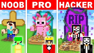 NOOB vs PRO: GRAVE STATUE House Build Challenge In Minecraft!