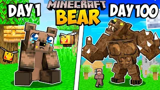 I Survived 100 Days as a BEAR in Minecraft