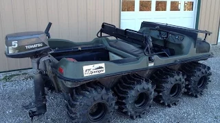 Argo Avenger 8x8 in Lake with Outboard Motor