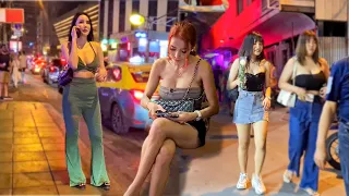 [4k] Pattaya Or Bangkok? Thailand Nightlife Street Scenes So Many Pretty Ladies!