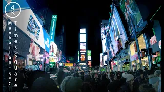 NYC Rainy Night Times Square - Manhattan, New York 4K